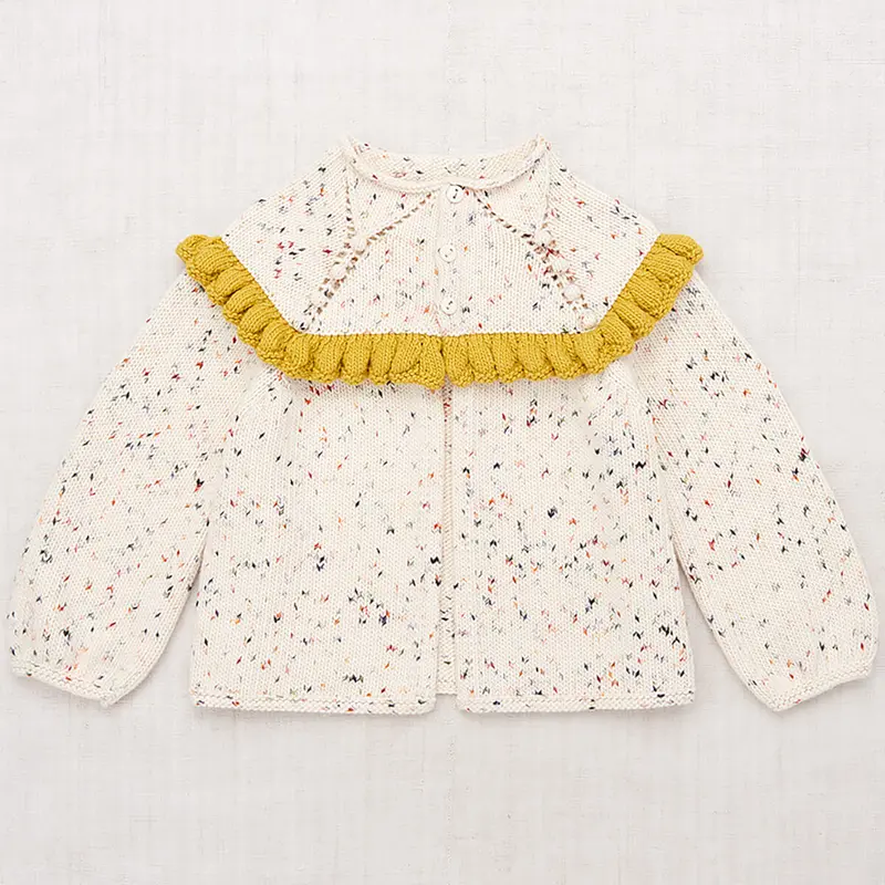 Ruffle Cardigan in Picnic Confetti by Misha & Puff - Last One In Stock - 8 Years