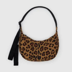 Small Nylon Crescent Bag in Leopard by Baggu