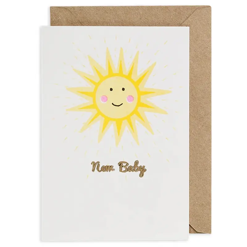 Sunshine New Baby Greetings Card by Petra Boase
