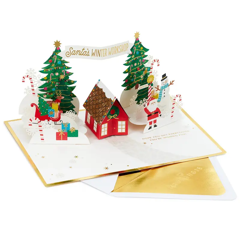 3D Santa's Winter Workshop Christmas Greetings Card by Hallmark