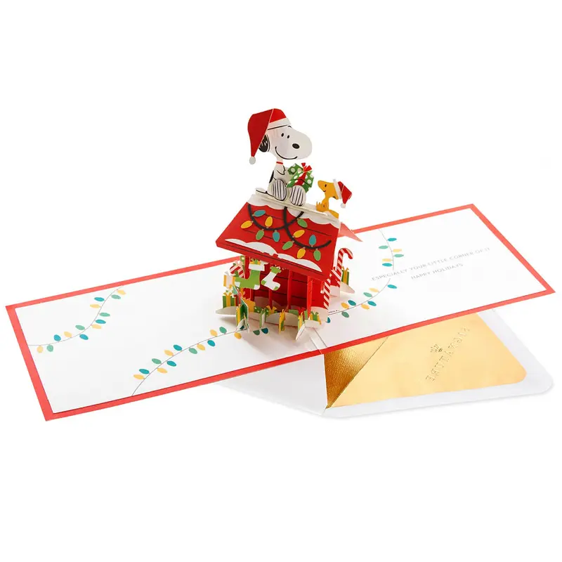 3D Snoopy's Dog House Christmas Greetings Card by Hallmark