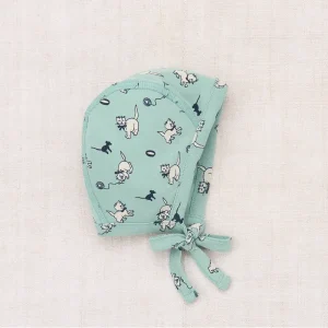 Baby Pima Bonnet in Sage Cat & Mouse by Misha & Puff