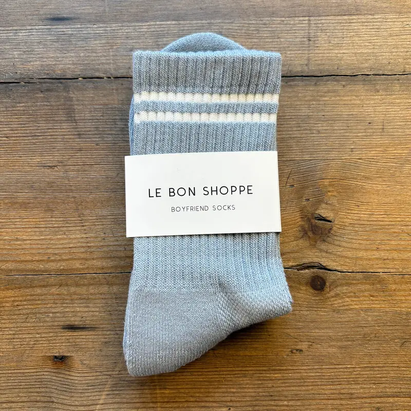 Boyfriend Adult Socks in Blue Grey by Le Bon Shoppe