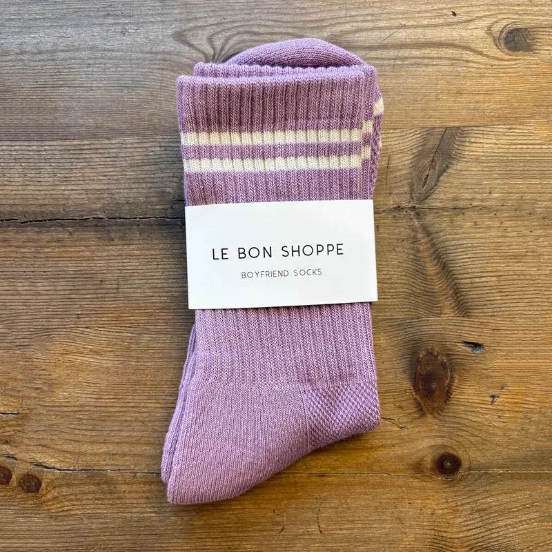 Boyfriend Adult Socks in Grape by Le Bon Shoppe