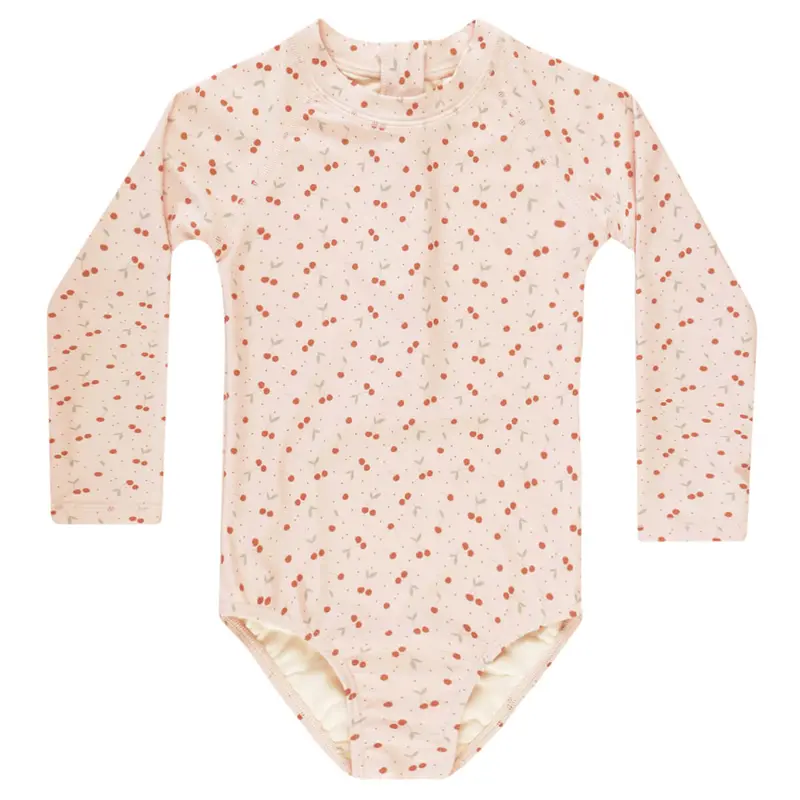 Delphine Rashguard One Piece in Cherries by Rylee & Cru - Last One In Stock - 4-5 Years