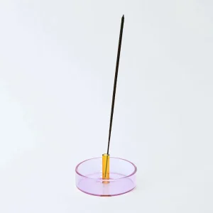 Duo Tone Glass Incense Holder in Lilac / Peach by Block Design