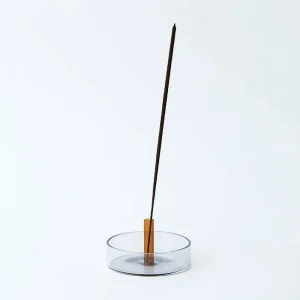 Duo Tone Glass Incense Holder in Smoke / Amber by Block Design