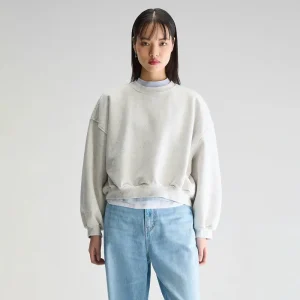 Fancy Cropped Crewneck Sweatshirt in Chalk by Bellerose