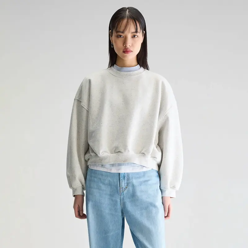 Fancy Cropped Crewneck Sweatshirt in Chalk by Bellerose