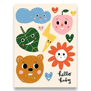 Hello Baby Greetings Card by Carolyn Suzuki for 1973