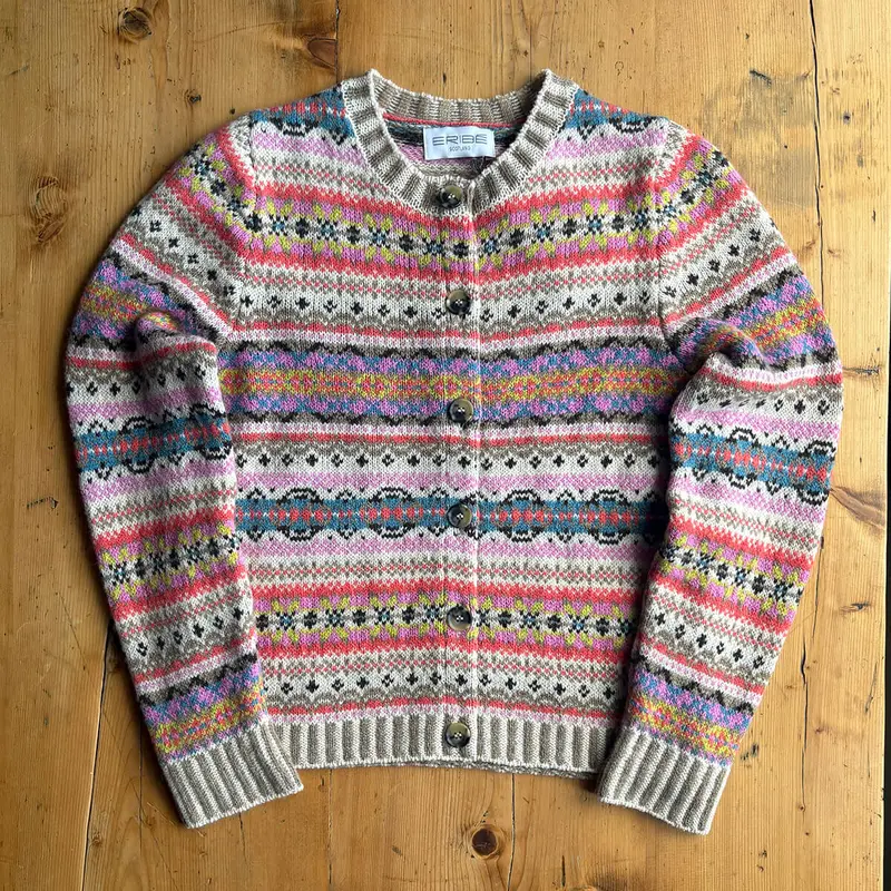 Kinross Cardigan in Coral by Erib