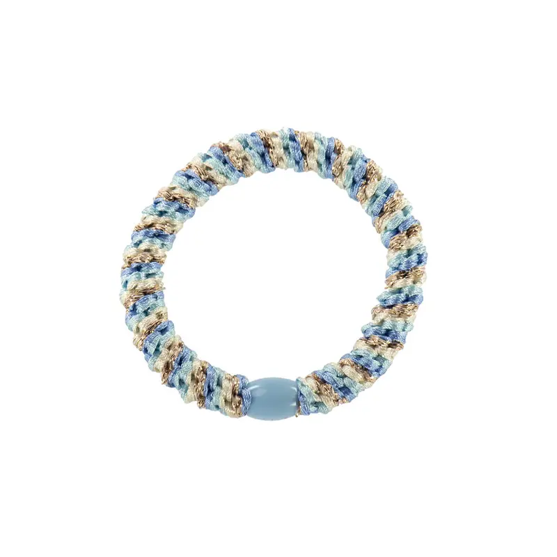 Kknekki Snag Free Hair Band in Light Blue / Gold by Bon Dep