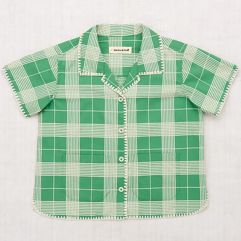 Leon Top in Bottle Green Piazza by Misha & Puff