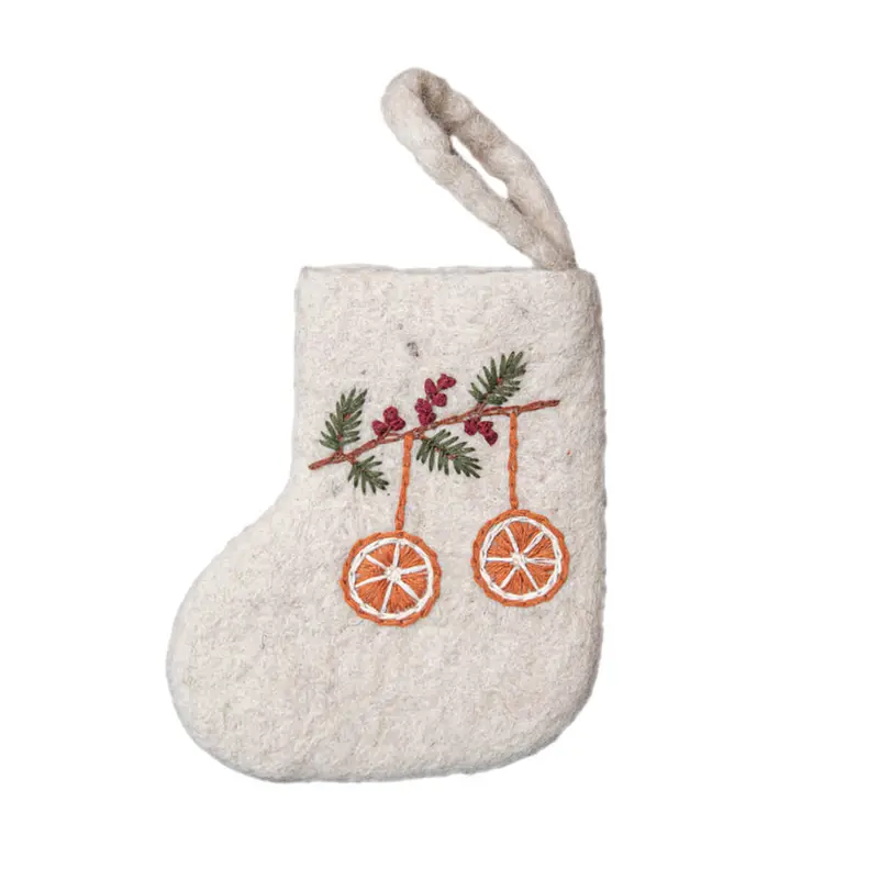 Oranges Mini Stocking Christmas Decoration by Shirley Bredal