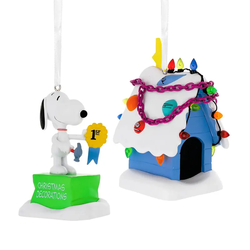 Peanuts Snoopy Doghouse Ornaments (Set of 2) by Hallmark