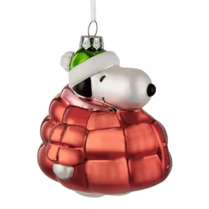 Peanuts Snoopy in Red Puffer Jacket Glass Ornament by Hallmark