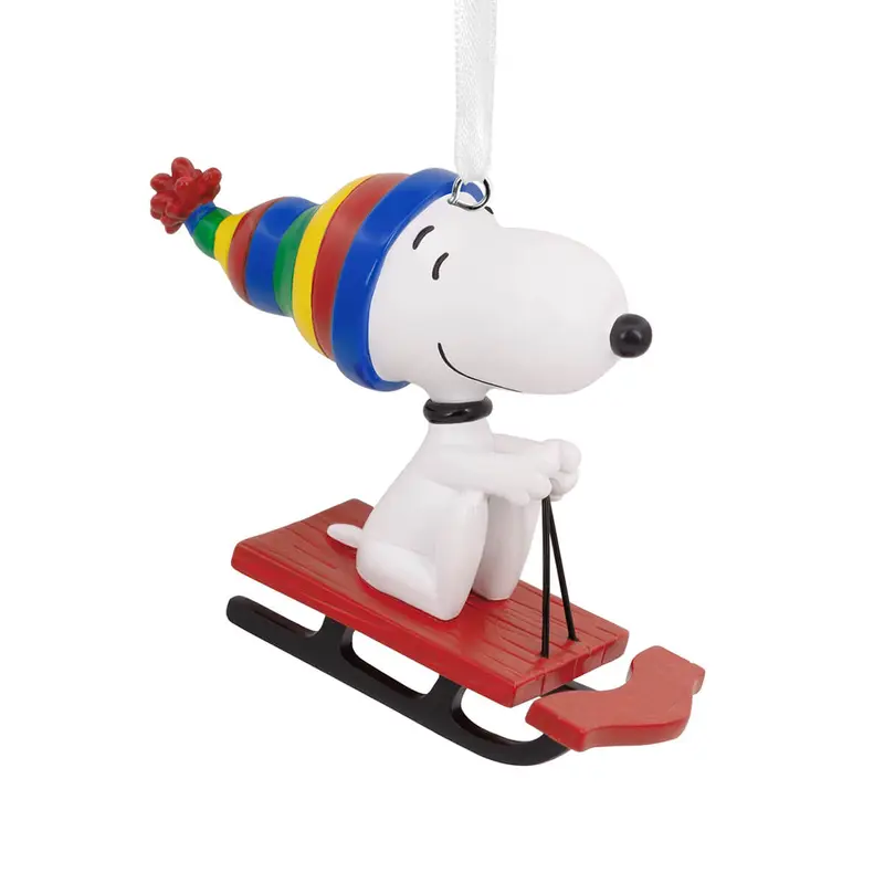 Peanuts Snoopy On Sled Collectable Ornament by Hallmark