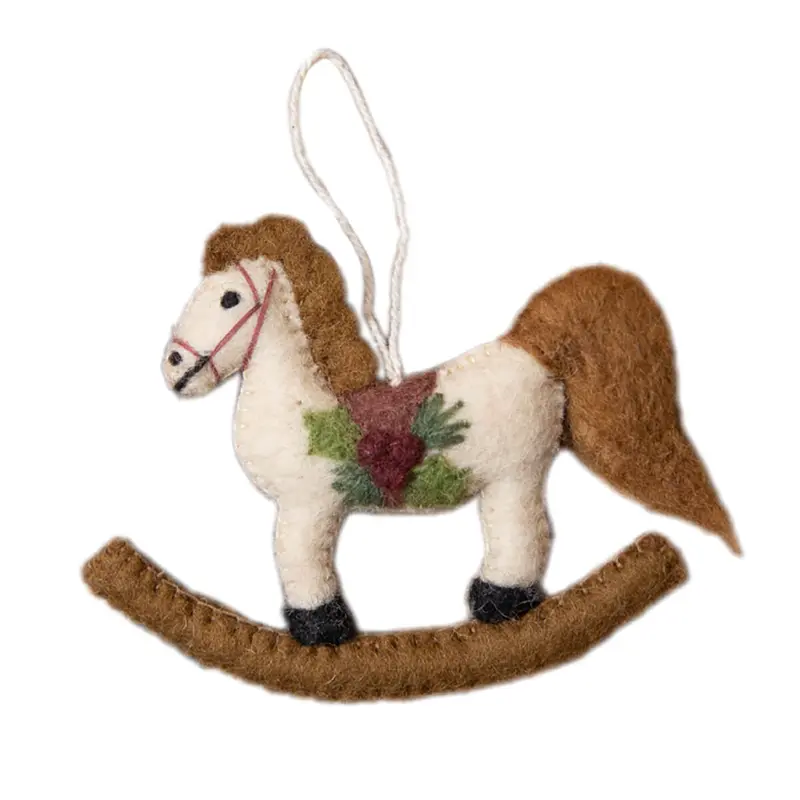 Rocking Horse Christmas Decoration by Shirley Bredal