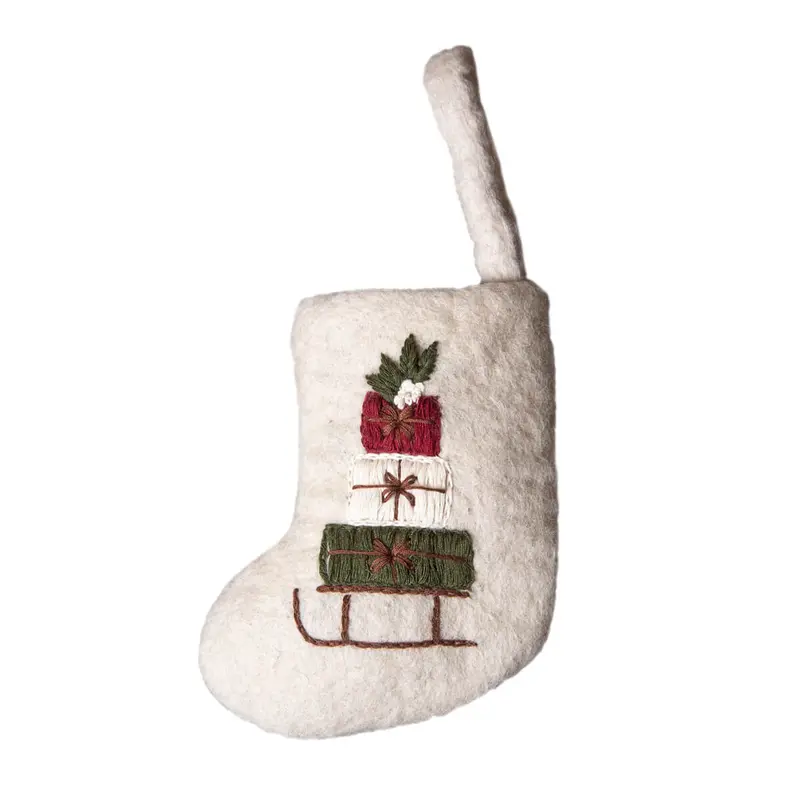 Sleigh Mini Stocking Christmas Decoration by Shirley Bredal