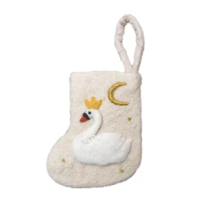 Swan Mini Stocking Christmas Decoration by Shirley Bredal
