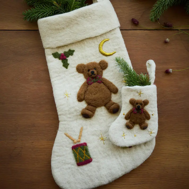Teddy Bear Christmas Stocking by Shirley Bredal