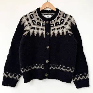 Alpaca Cabin Cardigan in Black by Le Bon Shoppe