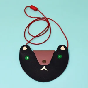 Bear Pocket Purse in Navy / Dusty Pink by Ark Colour Designs