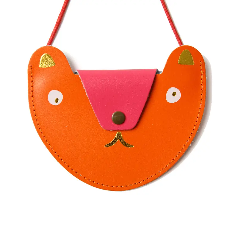 Bear Pocket Purse In Orange by Ark Colour Designs