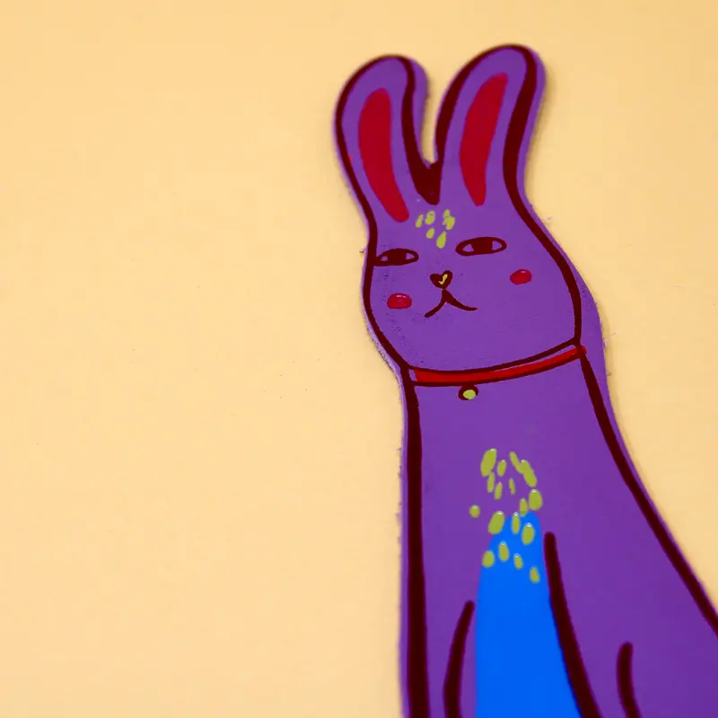 Bunny Bookmark in Lilac by Ark Colour Designs
