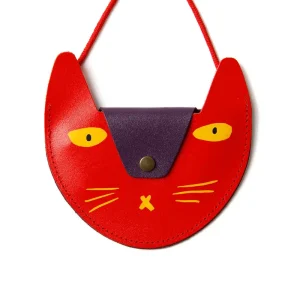 Cat Pocket Purse In Red by Ark Colour Designs