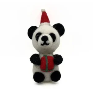 Christmas Panda With Present Hanging Christmas Decoration by Amica
