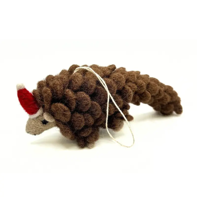 Christmas Pangolin With Hat Hanging Christmas Decoration by Amica