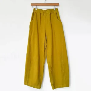 Corduroy Arc Pants in Green Olive by Le Bon Shoppe