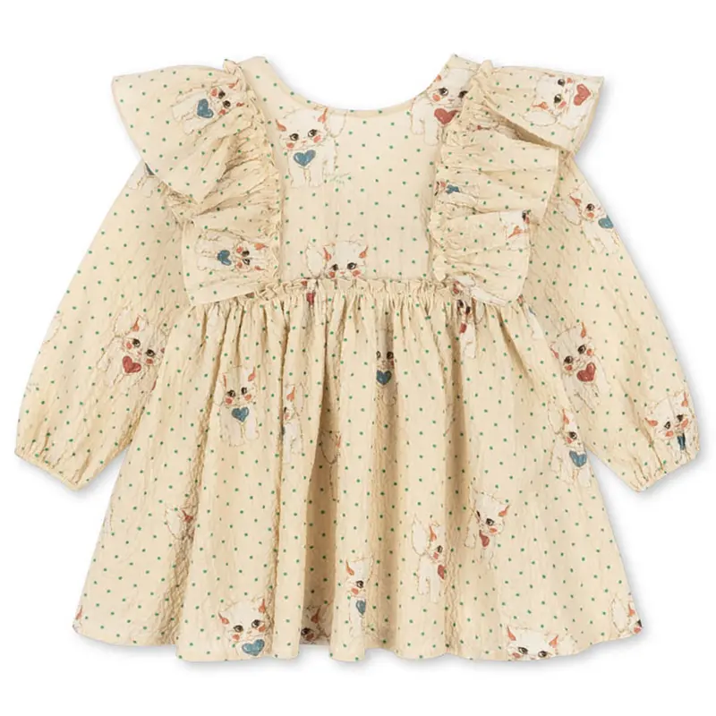 Elin Dress in Dot Miaow Mist by Konges Sljd