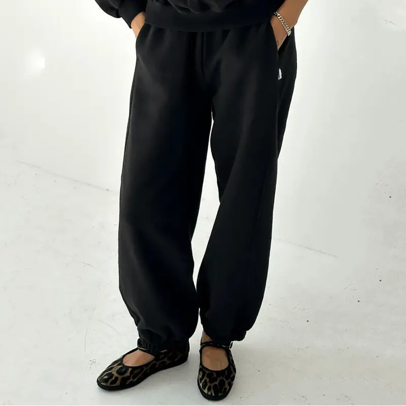 French Terry Balloon Pants in Black by Le Bon Shoppe
