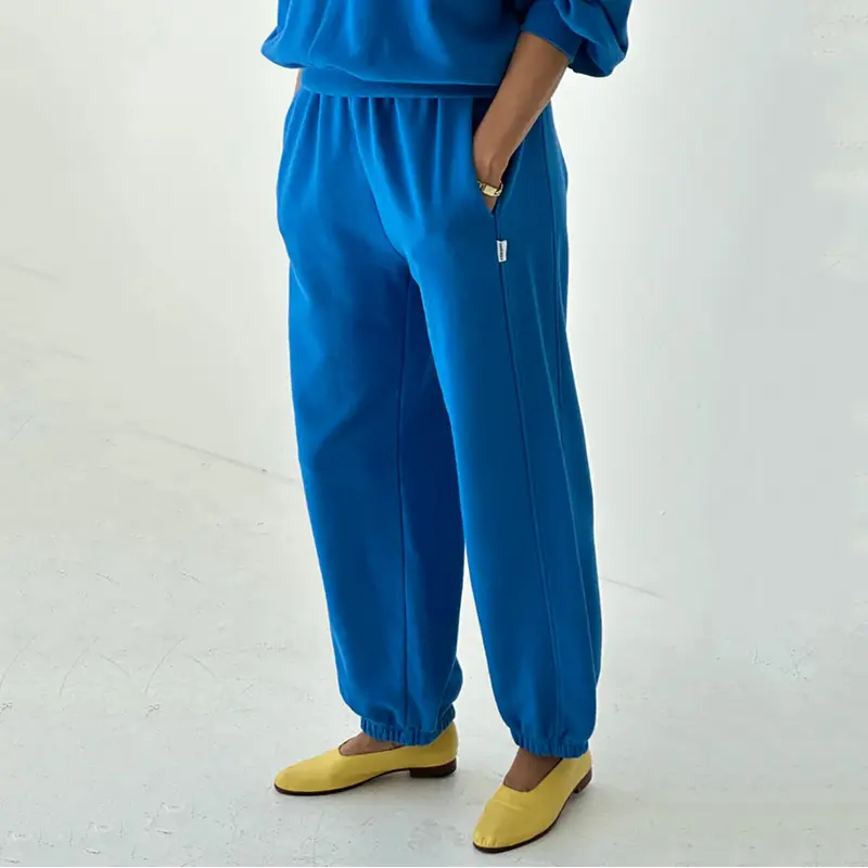 French Terry Balloon Pants in Lagoon by Le Bon Shoppe