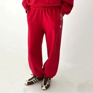 French Terry Balloon Pants in Red Tulip by Le Bon Shoppe