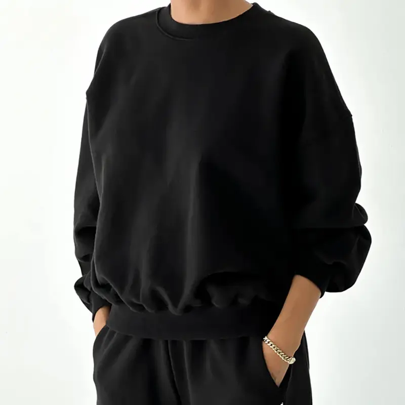 French Terry Core Sweatshirt in Black by Le Bon Shoppe