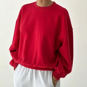 French Terry Core Sweatshirt in Red Tulip by Le Bon Shoppe