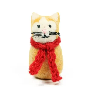 Ginger Cat With Scarf Hanging Christmas Decoration by Amica