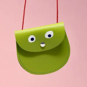 Googly Eye Pocket Purse in Apple Green by Ark Colour Designs