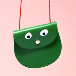 Googly Eye Pocket Purse in Bright Green by Ark Colour Designs