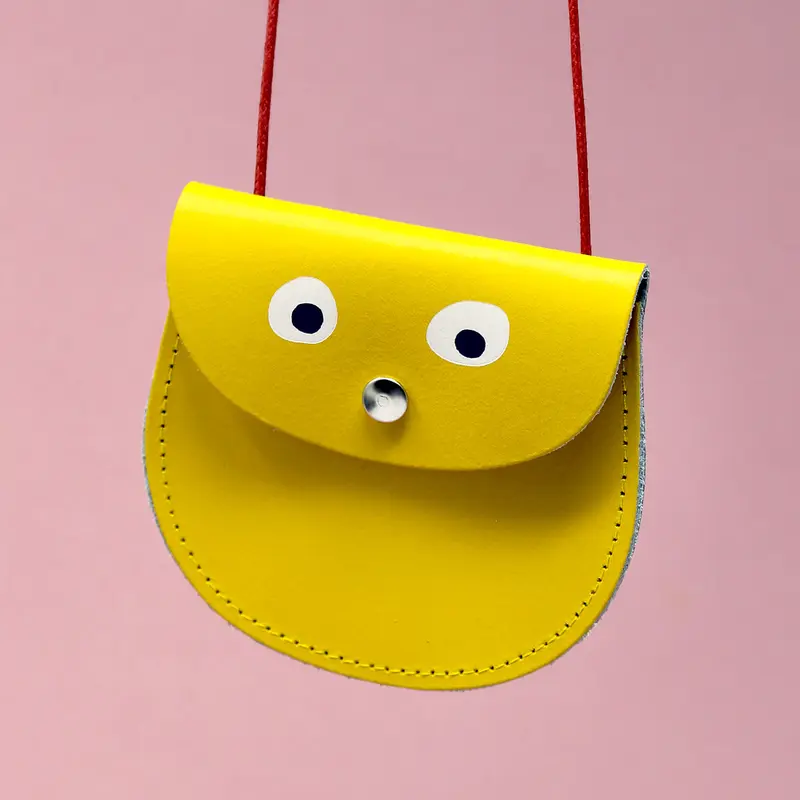 Googly Eye Pocket Purse in Yellow by Ark Colour Designs