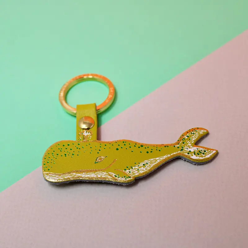 Humpback Whale Key Fob in Acid Green by Ark Colour Designs