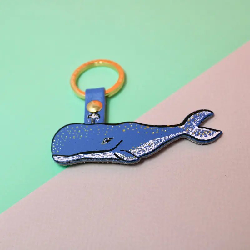 Humpback Whale Key Fob in Cornflower by Ark Colour Designs