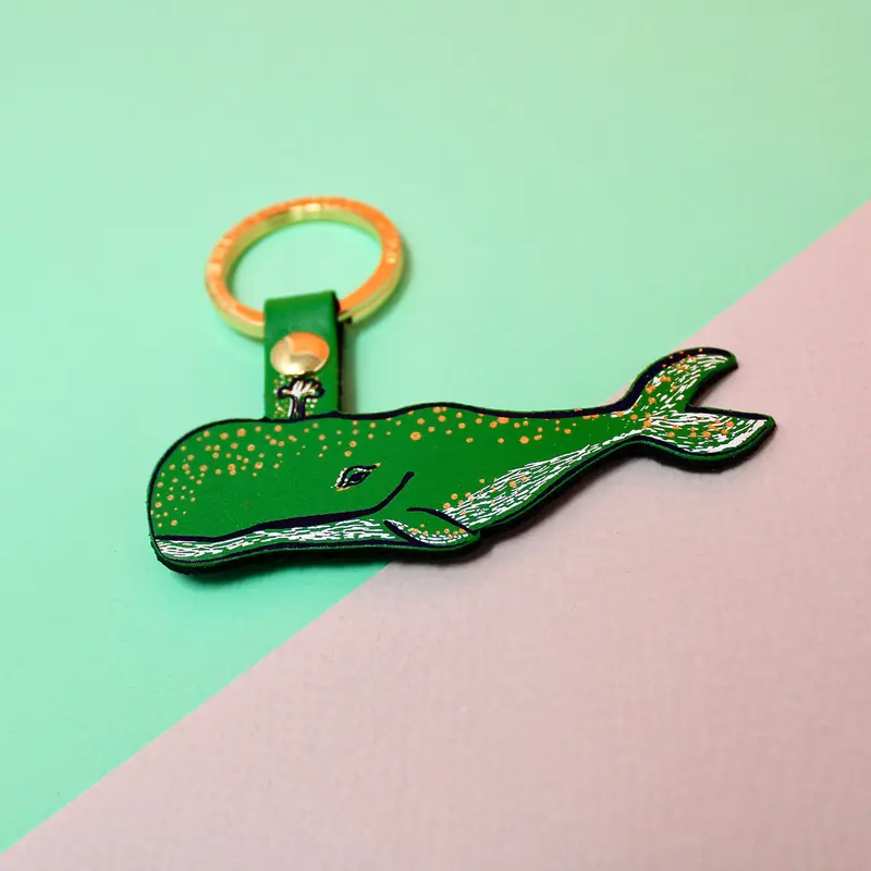 Humpback Whale Key Fob in Green by Ark Colour Designs