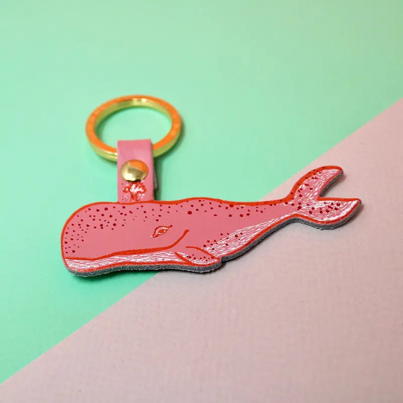Humpback Whale Key Fob in Pink by Ark Colour Designs