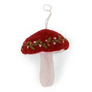 Large Embroidered Mushroom Hanging Decoration by Gry & Sif