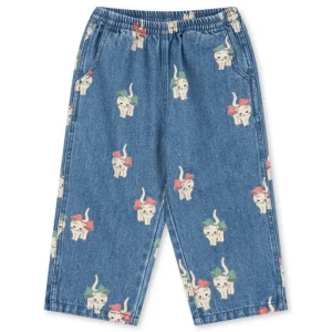 Magot Slit Pants in Bow Kitty by Konges Sljd