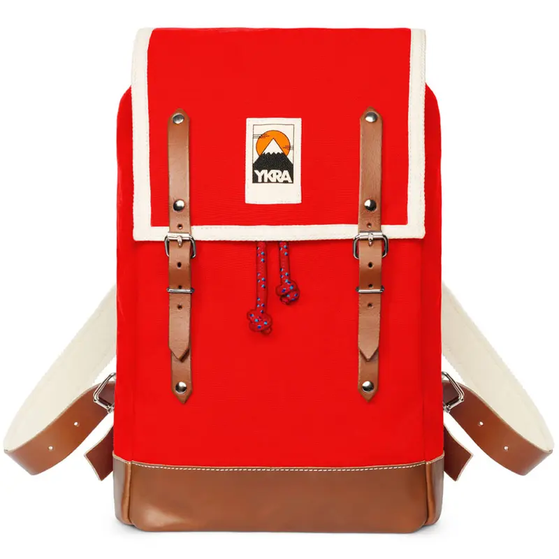 Matra Mini Leather Backpack (14L) in Red by YKRA